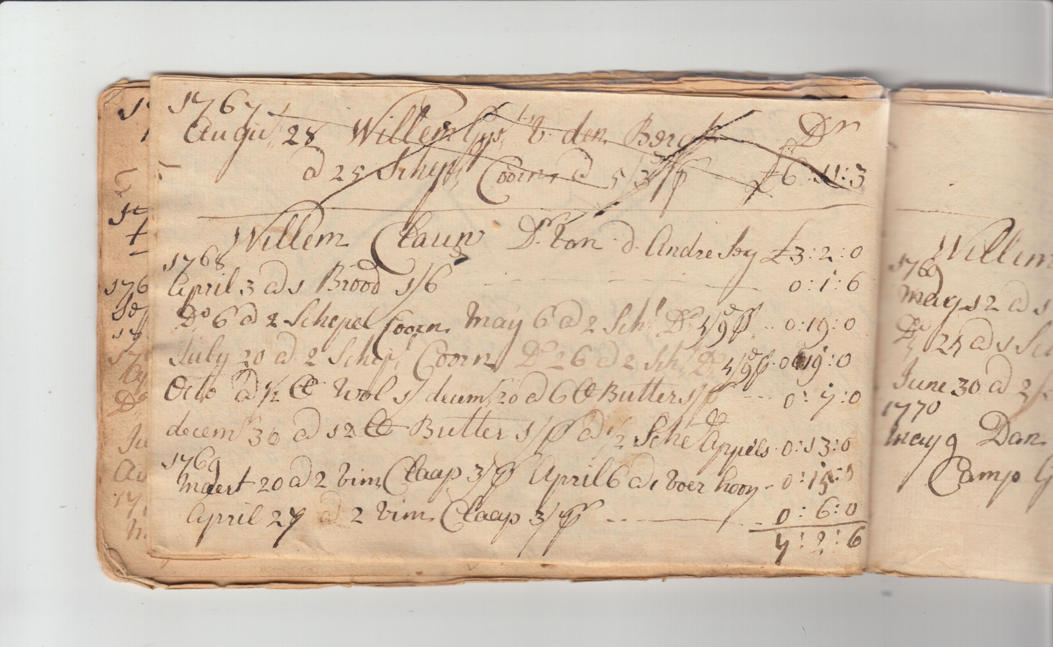 BH105 Pg 18, 1759-1771 & 1783 - Farm Sales Account Book - Pages 11-20